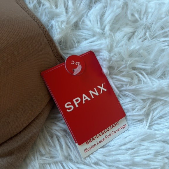 Spanx Bra-llelujah Illusion Lace Full Coverage Size 32C Brallelujah Beige - Picture 6 of 12
